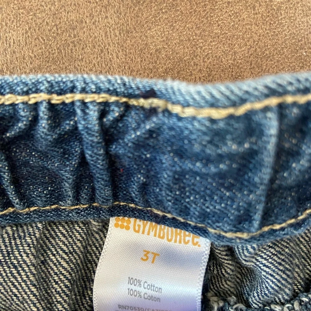 GYMBOREE Denim Leopard Trim Skirt; 3T